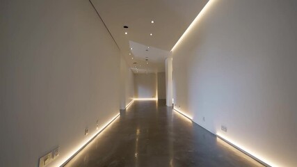 Poster - Sleek and Minimalist Hallway with Soft Lighting and Clean Lines