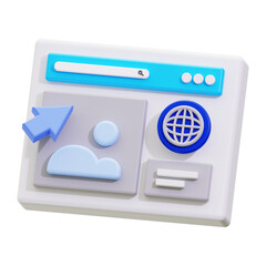 Poster - Website design inspiration 3d illustration of a web browser, suitable for web design projects, technology websites, and digital marketing materials