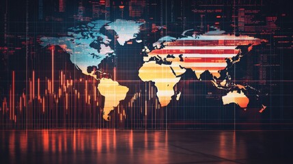 Poster - Global stock market trends analysis digital environment infographic visualization modern data interpretation