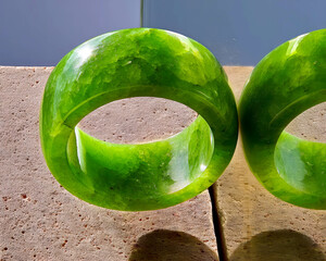 Poster - Smooth jade ring reflects artistry and elegance in serene minimalism