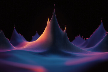 Poster - Abstract 3D Landscape: A mesmerizing display of vibrant gradients, forms, and depths unfolds.