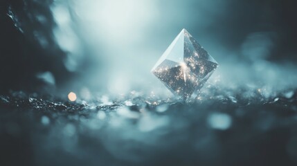 Wall Mural - mystical crystal gem - glowing diamond