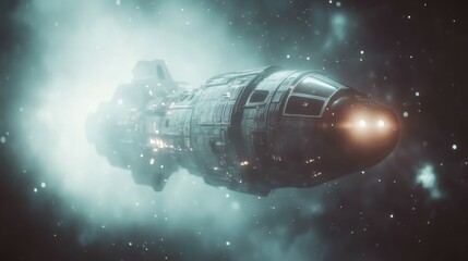 Wall Mural - alien spaceship in deep space