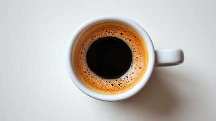 Leinwandbilder - Elegant white ceramic coffee cup filled with rich black espresso on a neutral background highlighting simplicity and calmness