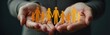 © Vadym - Hands hold paper cut-out family figures. Concept support family, social security, insurance. Protecting, safeguarding children. Family care, charity, help, together, inclusion, hope, togetherness.