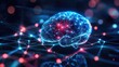 © Fuad - Neural Network Representation of a Brain in Glowing Blue and Red Lines Symbolizing Connectivity and Intelligence in a Futuristic Setting