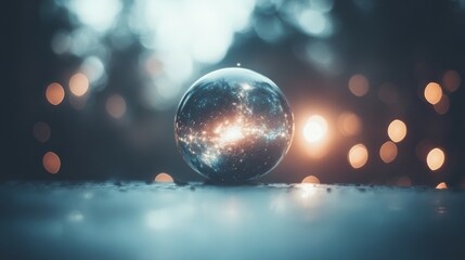 Wall Mural - mystical universe in a crystal ball