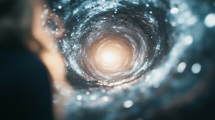 Wall Mural - spiral galaxy tunnel: an abstract cosmic journey
