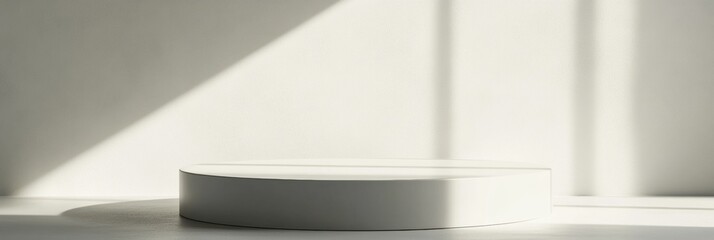 Fototapete - Sophisticated abstract background with soft shadows on smooth white surface conveying elegant minimalism and tranquility in modern design