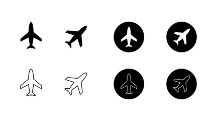 Fototapete - Airplane icon, aircraft symbol. Airport, airlines, travel, trip symbol, sign isolated on white background