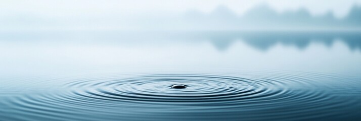 Leinwandbilder - Soft ripples create a serene atmosphere on a still water surface with gentle reflections at dawn