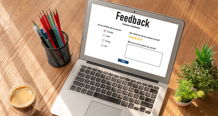 Poster - customer feedback and review analysis by modish computer software for corporate business
