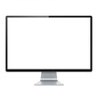 © Robi - Modern computer monitor with sleek design and silver base isolated on white background