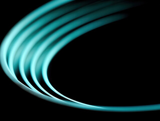Fototapete - Soft glowing lines create an abstract pattern in dark background during nighttime