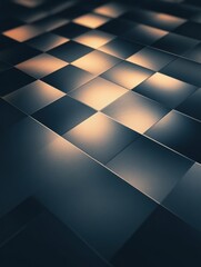 Leinwandbilder - Modern checkerboard pattern with gradient shading and smooth lighting in elegant tones