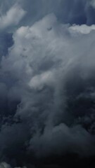 Wall Mural - Lot of lightning during a thunderstorm. Storm clouds are moving fast on the viewer, timelapse. Vertical video