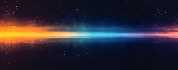 Wall Mural - Abstract cosmic glow with orange to blue gradient horizon