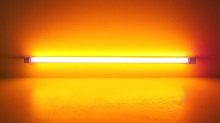 Poster - Illuminating glow neon light on yellow studio background