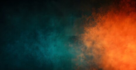Wall Mural - Teal-orange gradient. Soft, smoky, nebulous, mysterious, light