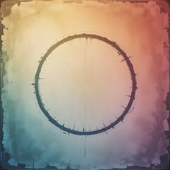 Poster - Distressed Circular Texture Background Image, Warm Gradient To Cool, Aged Surface Adds Depth. Perfect For Artistic Projects, Graphic Designs, And Text Overlays, A Visually Interesting Backdrop.