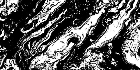 Poster - Abstract grunge splatter silhouette decoration black and white wavey stylized topographic lines in contour map background.	