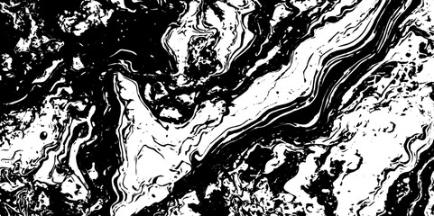 Poster - Abstract grunge splatter silhouette decoration black and white wavey stylized topographic lines in contour map background.	