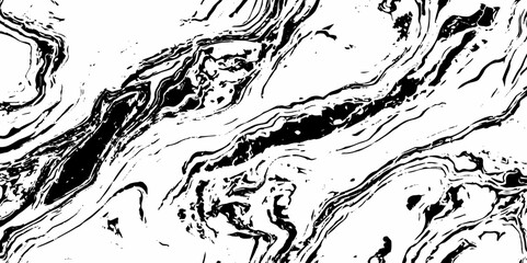 Poster - Abstract grunge splatter silhouette decoration black and white wavey stylized topographic lines in contour map background.	