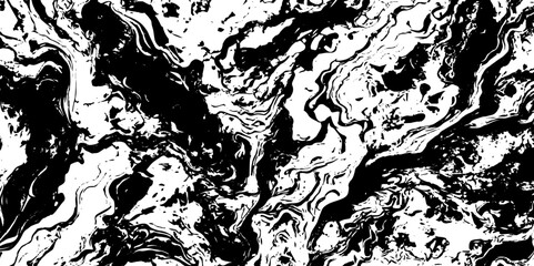 Poster - Abstract grunge splatter silhouette decoration black and white wavey stylized topographic lines in contour map background.	