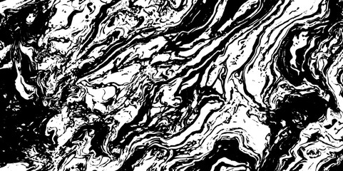 Poster - Abstract grunge splatter silhouette decoration black and white wavey stylized topographic lines in contour map background.	
