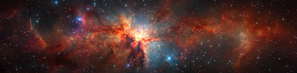 celestial tapestry: a breathtaking view of the universe unveils a swirling nebula, a symphony of cos