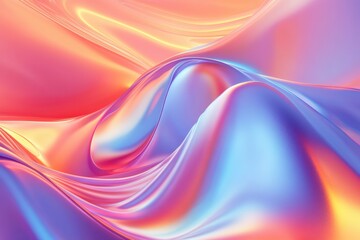 Fototapete - Surreal abstract background of glowing energy waves representing movement and weight loss in bright warm colors with smooth fluid forms