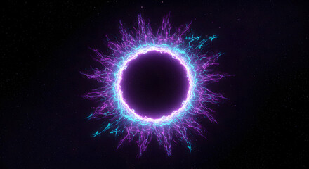 Poster - Glowing Neon Circle In Space