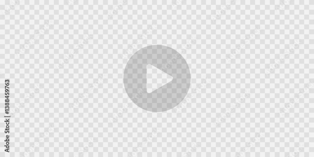 Play icon on transparent background. Video player template. Empty movie ...