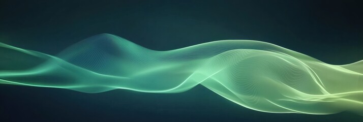 Fototapete - Gradient background transitions from deep blue to fresh green with elegant text placeholder for modern health and fitness themes in design concepts