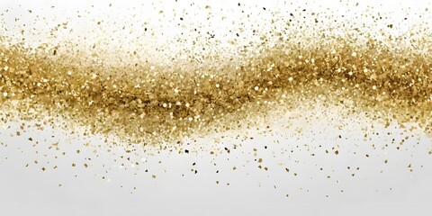 Aufkleber - Golden Glitter Burst On White. Elegant Sparkle Design, Shimmering Particles Dance Creating Joy. Celebratory Background For Invites And Events. Beautiful Texture, Festive Feel, Light And Airy.