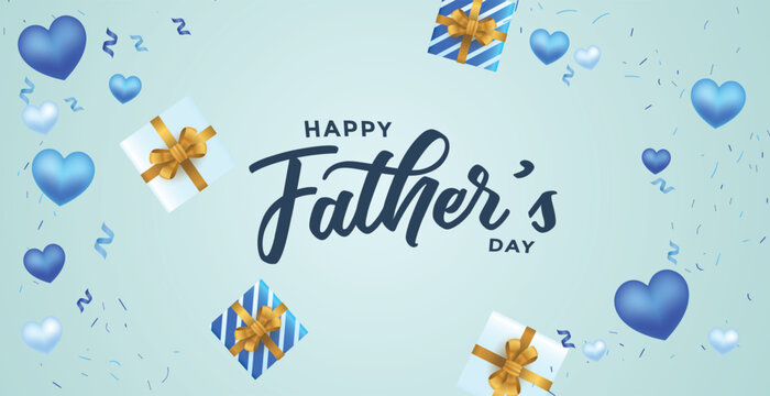 Father's Day poster or banner template. Promotion and shopping template or background for Love and Mother's day concept. Vector illustration eps 10