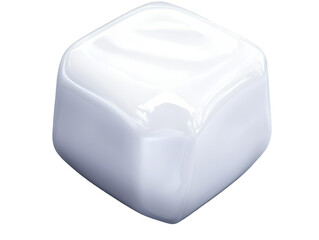 Leinwandbilder - 3D Render Of Glossy White Cube Isolated On Transparent Background