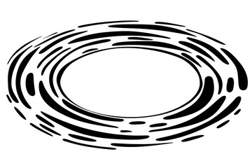 Leinwandbilder - Abstract Black And White Circle Shape On Transparent Background Illustration
