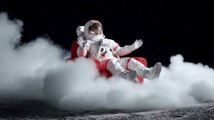 Poster - Astronaut Enjoys a Moment of Relaxation in Outer Space Generative AI