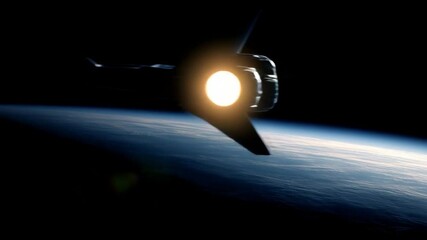 Poster - Spacecraft Travels Through the Vastness of Outer Space Generative AI