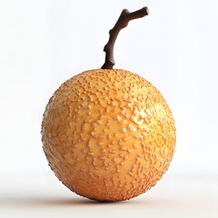 Poster - A detailed close-up captures the bumpy, textured surface of a vibrant orange-yellow fruit. Its unique appearance is striking against a clean white background. Fruit Isolated on a white background.