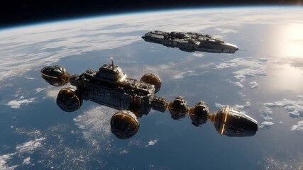 Poster - Spacecraft Navigating Through the Vastness of Outer Space Near Earth Generative AI
