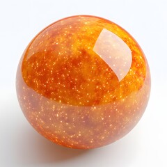 Poster - a captivating 3d render of a sun-like sphere, showcasing its fiery texture and radiant glow. the glo
