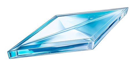 Fototapete - Abstract Illustration Of Blue Crystal Gem With Transparent Background