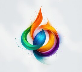 Aufkleber - Vibrant Fluid Abstract with Colorful Swirls and Dynamic Energy Radiating