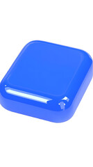 Leinwandbilder - Glossy Blue Square 3D Rendered Isolated Object on Transparent Background