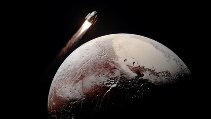 Poster - Rocket Probe Flies Past a Distant Planet in Outer Space Generative AI