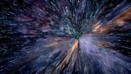 Poster - Experiencing a Hyperspace Jump Through Vibrant Cosmic Realms Generative AI