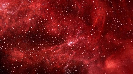 Wall Mural - Marvelous cosmic landscape filled with vibrant red nebula and countless stars in deep space