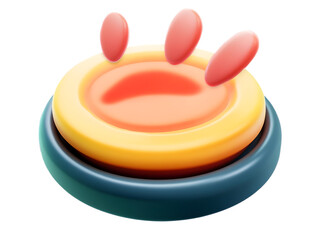 Leinwandbilder - Isolated 3D Button Design With Yellow And Red Colors Glowing Illustration